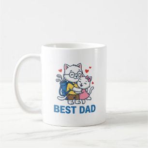 Mug Meilleur Papa Golf Chat Câlin Mignon Design Vector