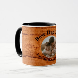 Mug Meilleur papa, Granite en cuivre canyon, or ambre