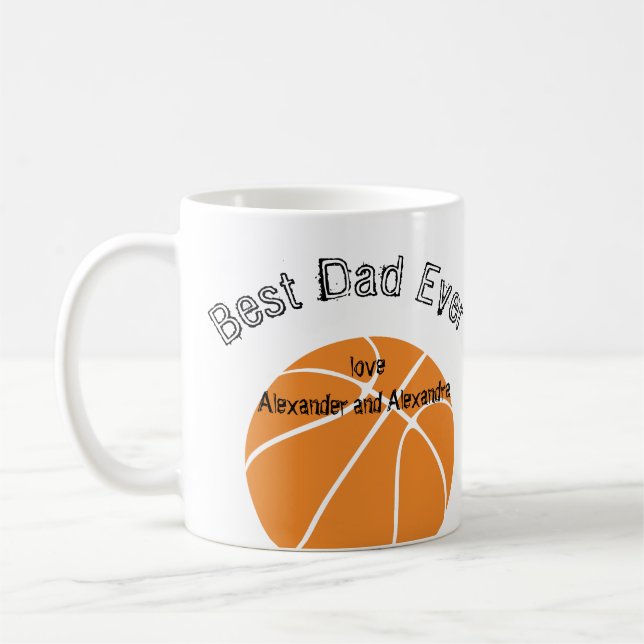Mug Meilleur Papa Jamais Basket Basket Texte désorgani (Gauche)