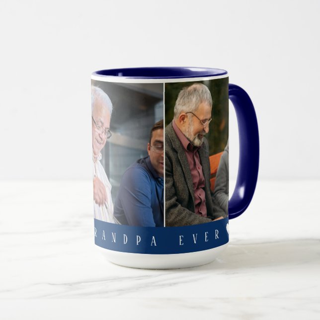 Mug Meilleur Papa Jamais Bourgogne Avec 3 Grand-Père P (Devant droit)