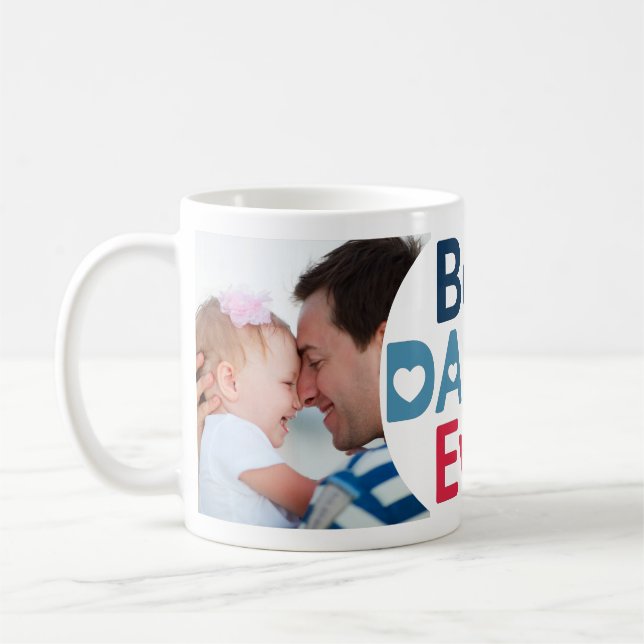 Mug Meilleur Papa Jamais. Collage photo amusant (Gauche)