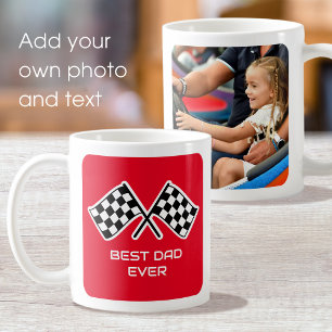 Mug Meilleur Papa Jamais Drapeaux à Damier Photo Perso