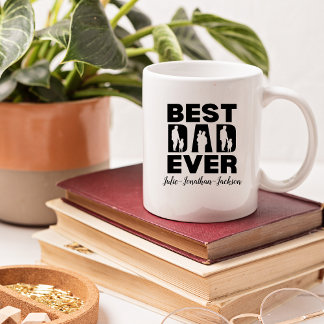 Mug Meilleur papa jamais enfant Silhouette personnalis
