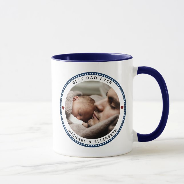Mug Meilleur papa jamais Fête des pères Deux photos Co (Droite)