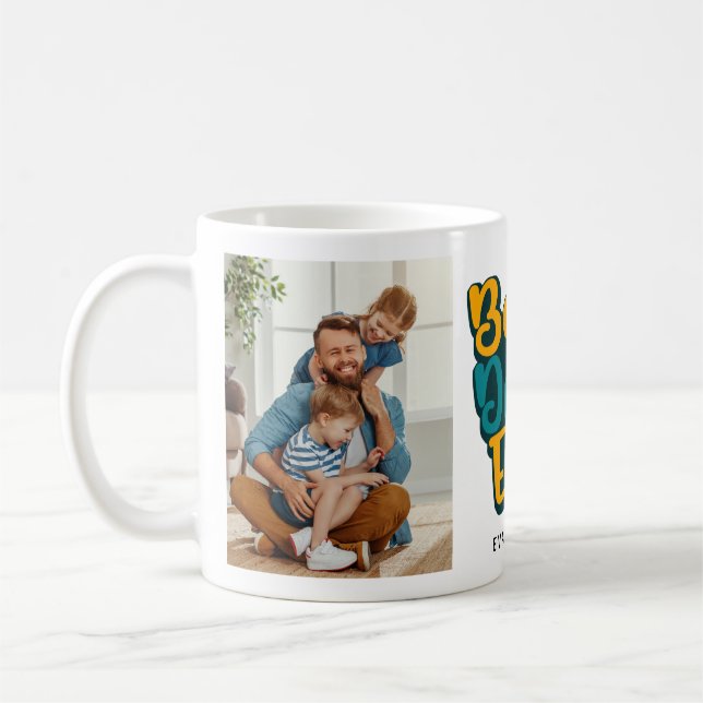 Mug Meilleur papa jamais Fête des pères Deux photos Co (Gauche)