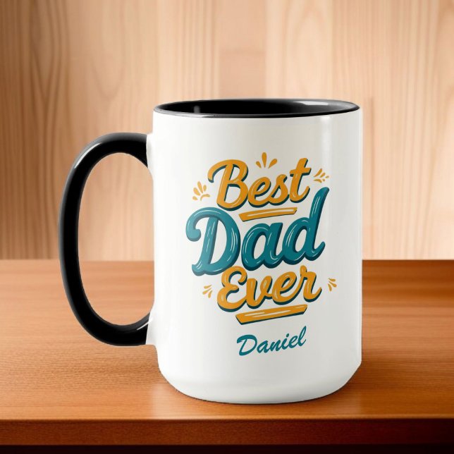 Mug Meilleur papa jamais | Fête des pères personnalisé (Créateur téléchargé)