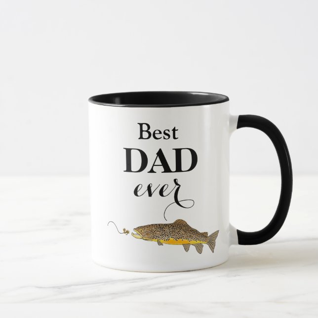 Mug Meilleur Papa Jamais Fête des pères Truite Pêche à (Droite)