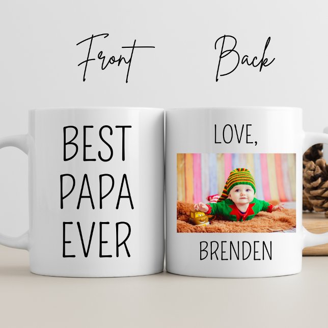 Mug Meilleur Papa Jamais Grand-Père Anniversaire Photo (Créateur téléchargé)