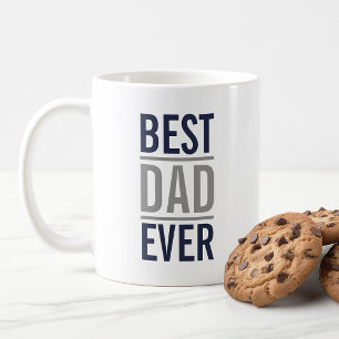 Mug Meilleur papa jamais Marine moderne bleu et gris