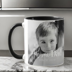 Mug Meilleur Papa Jamais Moderne Classique Simple Phot