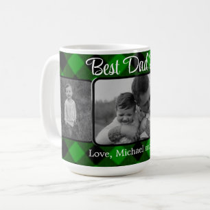 Mug Meilleur papa jamais Noël classique vert Plat