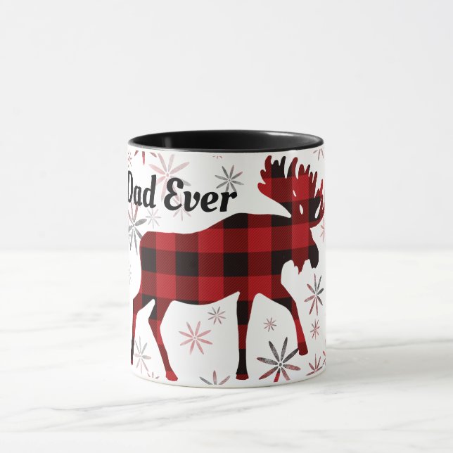 Mug Meilleur papa Jamais Noël Moose plis rouges (Centre)