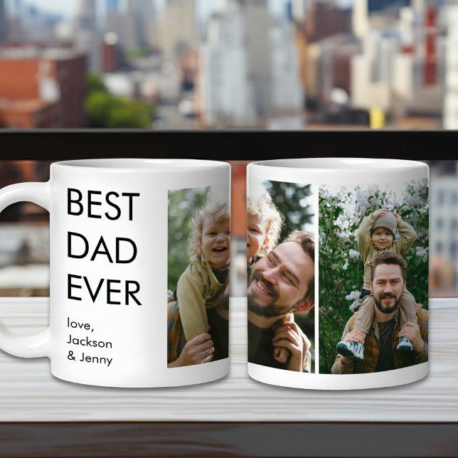 Mug Meilleur papa Jamais personnalisé photo de famille (Créateur téléchargé)