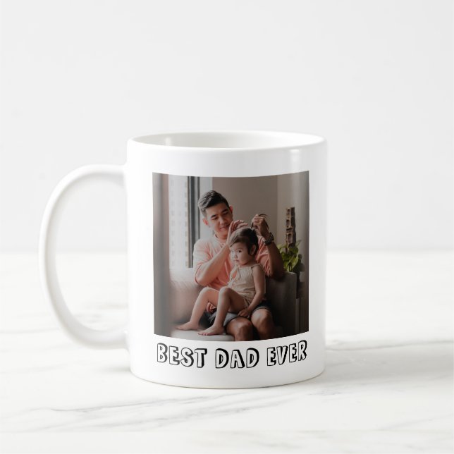 Mug Meilleur papa Jamais photo complète personnalisée (Gauche)