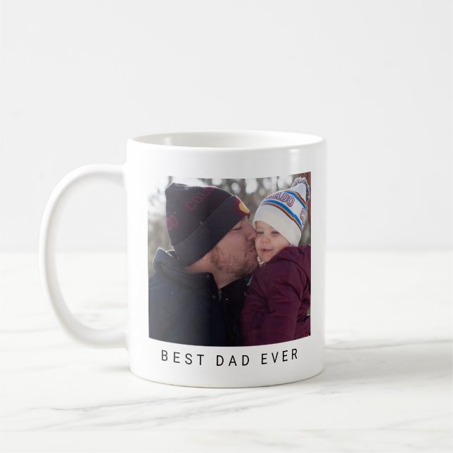 Mug Meilleur papa Jamais Photo Keepsaké personnalisé (Gauche)