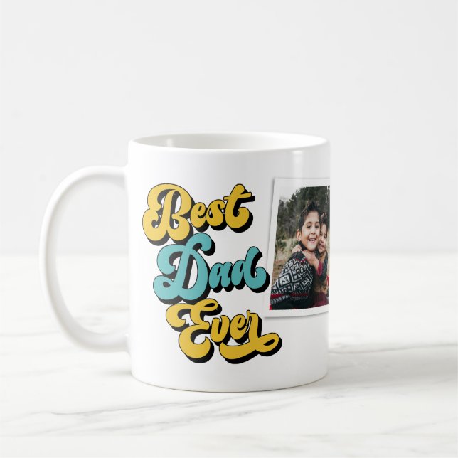 Mug Meilleur papa jamais rétro | 2 Photo | FÊTE DES PÈ (Gauche)