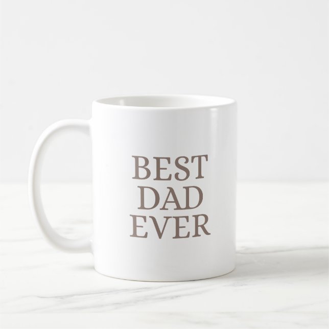 Mug Meilleur Papa Minimaliste Art Taupe (Gauche)