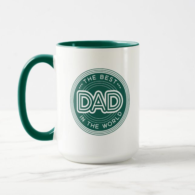 Mug Meilleur Papa Moderne Vert Foncé Fête des Pères (Gauche)