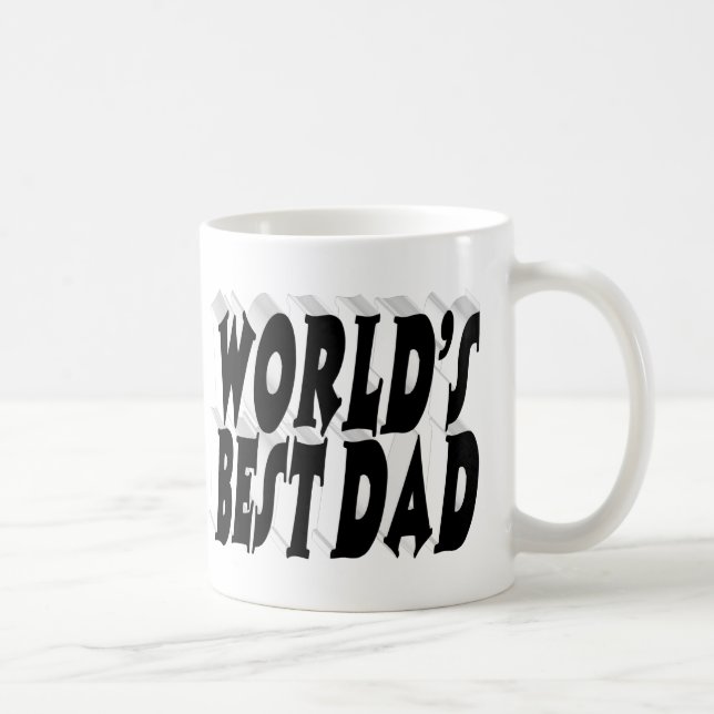Mug Meilleur papa noir 3d texte (Droite)