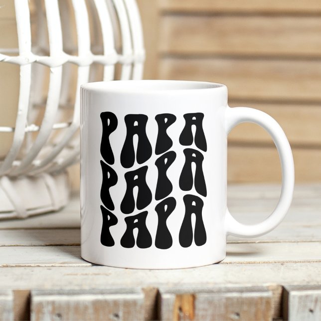Mug Meilleur Papa - Papa Bold Fête des pères Noir Et B (Créateur téléchargé)