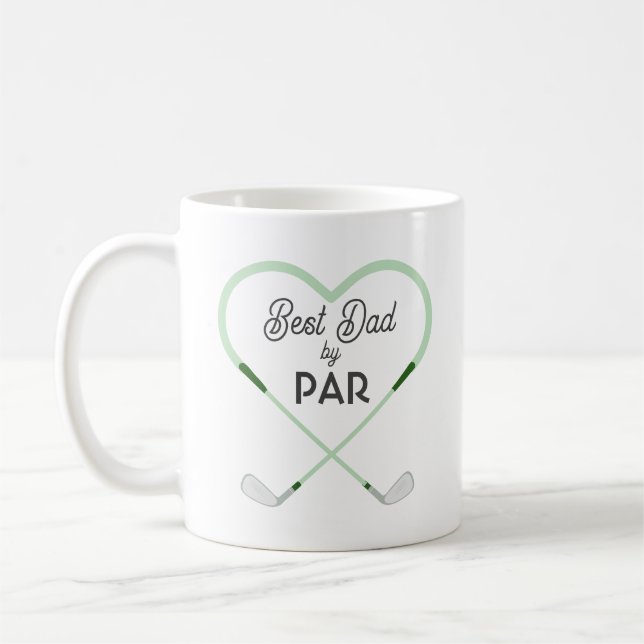 Mug Meilleur Papa par Amour en forme de Golf Thème (Gauche)