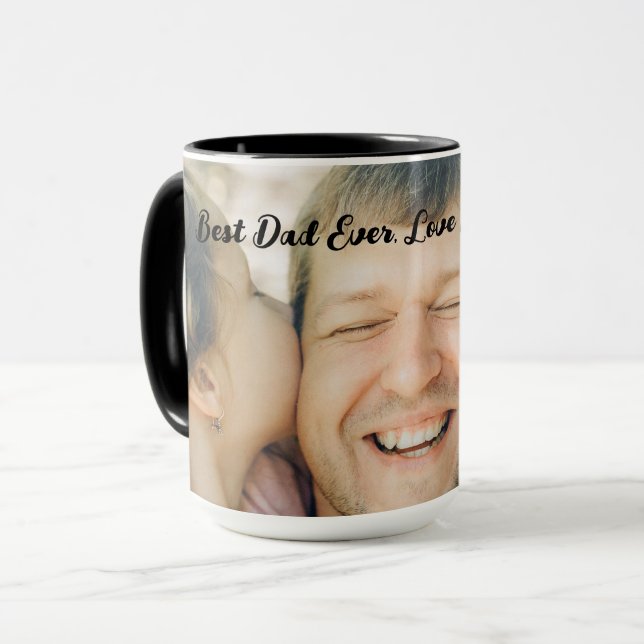Mug Meilleur Papa Personnalisé Photo Mignonne Noms des (Devant gauche)