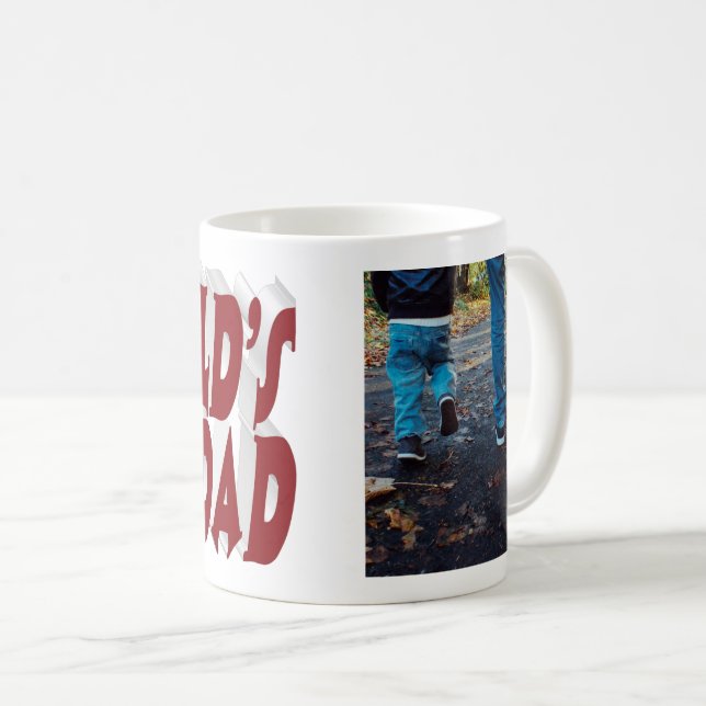 Mug Meilleur papa photo bordeaux 3d texte (Devant droit)