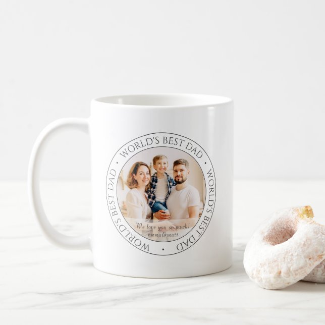 Mug Meilleur papa photo classique moderne (Avec donut)
