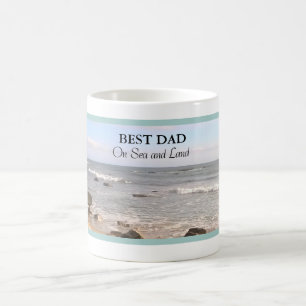 Mug Meilleur papa photo de Wavy Atlantic Ocean Blue Sk
