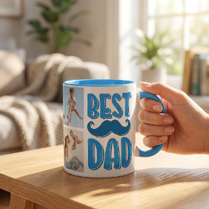Mug Meilleur Papa Photo Personnalisée Cadeau de Fête d