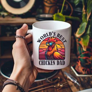 Mug Meilleur papa poulet au monde Drôle de coq père