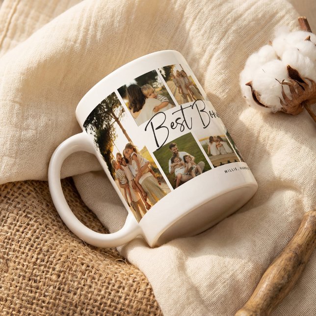 Mug Meilleur Papa Supplémentaire 10 Photos Collage Obj (Créateur téléchargé)