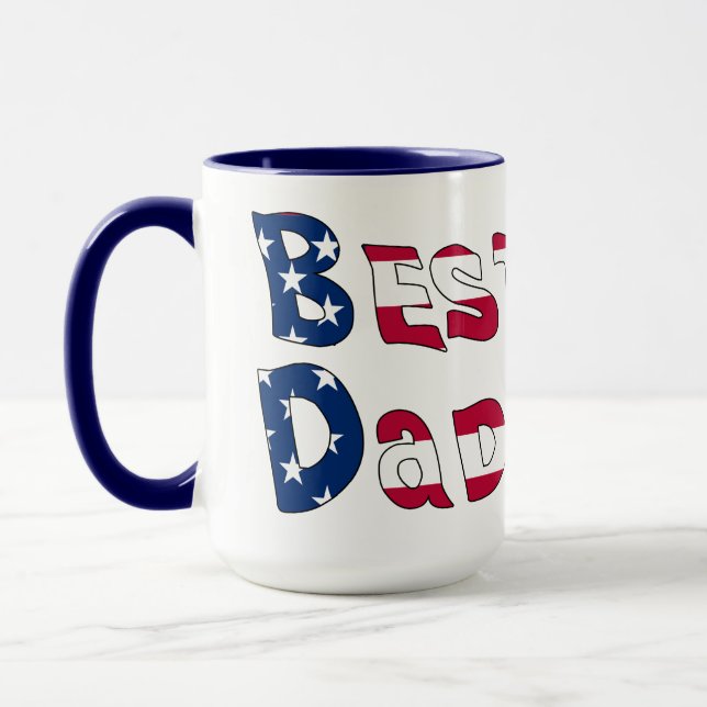 Mug Meilleur Papa USA Drapeau (Gauche)