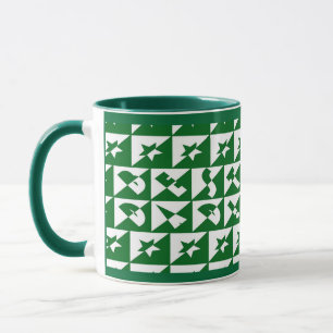 Mug Meilleur papa Wild Texte Motif & Étoiles Vert & Bl