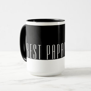 Mug Meilleur PAPAPAGE moderne en noir et blanc
