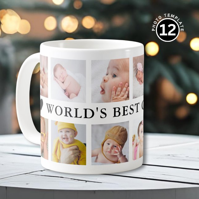 Mug Meilleur Papi du Monde 12 Photo Noir Et Blanc (Créateur téléchargé)