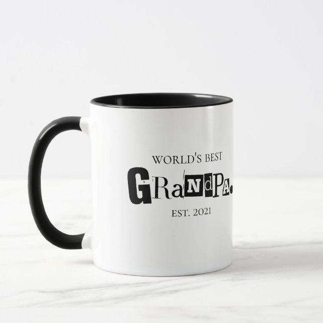 Mug Meilleur Papi du Monde Est Drôle à Dire Noir Blanc (Gauche)