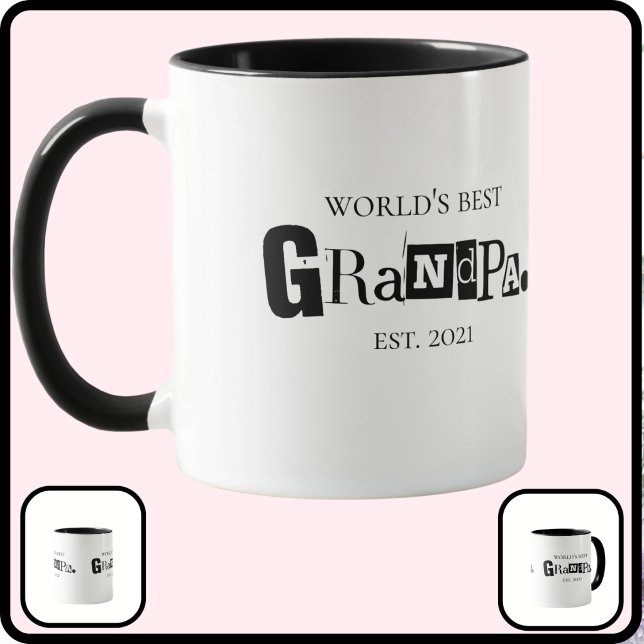 Mug Meilleur Papi du Monde Est Drôle à Dire Noir Blanc (Créateur téléchargé)