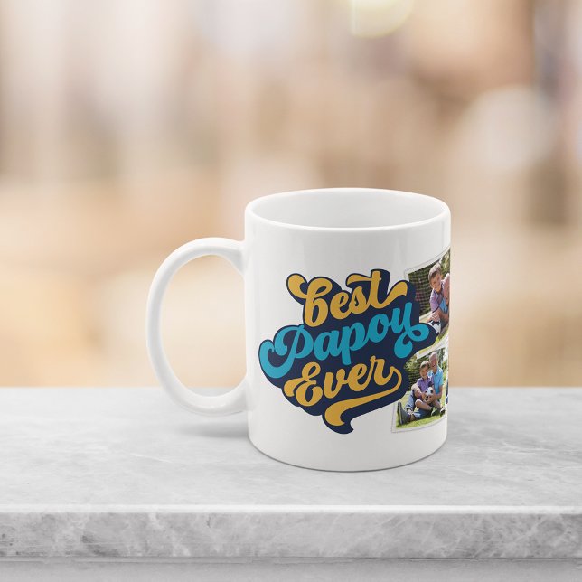 Mug Meilleur Papou jamais | Grand-père Photo (Créateur téléchargé)