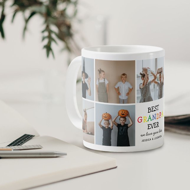 Mug Meilleur Papy Ever | Mémoire de Collage de Photos (Créateur téléchargé)