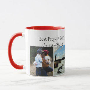 Mug Meilleur Peepaw Ever Photo Collage noir blanc pers