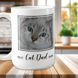 Mug Meilleur Père Chat Jamais- Photo Personnalisée Cut