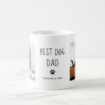 Mug Meilleur père de chien | Texte manuscrit de deux p<br><div class="desc">Cette tasse mignonne et simple dit "Best Dog Dad" en texte noir tendance, écrit à la main avec un empreinte de patte correspondant et un spot pour le nom de votre chiot. Il y a également de la place pour montrer deux de vos photos personnelles préférées de son animal de...</div>