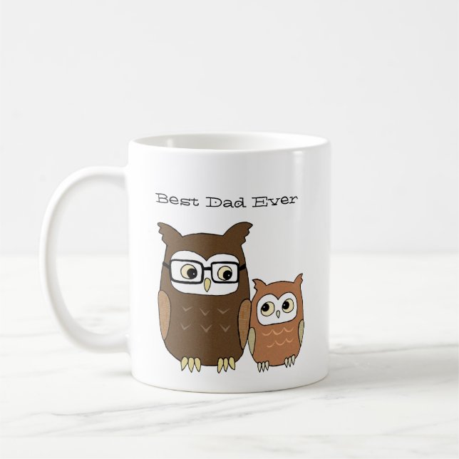 Mug Meilleur père Jamais muette Chevêche Père et enfan (Gauche)