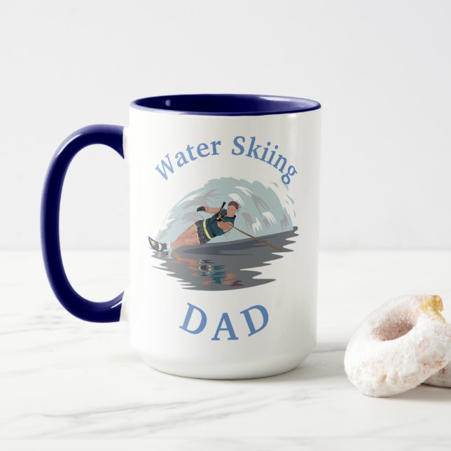 Mug Meilleur "PÈRE Ski Nautique" Jamais! Café du père (Avec donut)