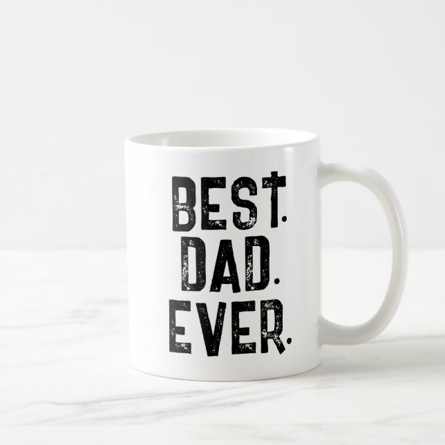 MUG MEILLEUR PÈRE TENDANCE À JAMAIS BLANC TYPOGRAPHIE  (Droite)