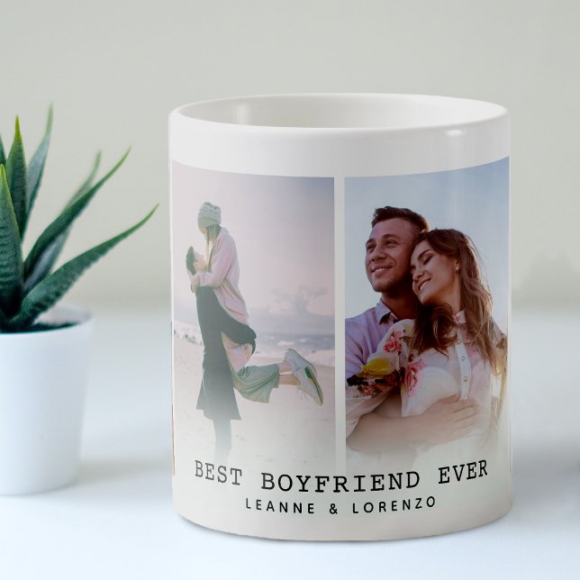 Mug Meilleur Petit Ami Ever | Collage Photo Moderne 4  (Créateur téléchargé)