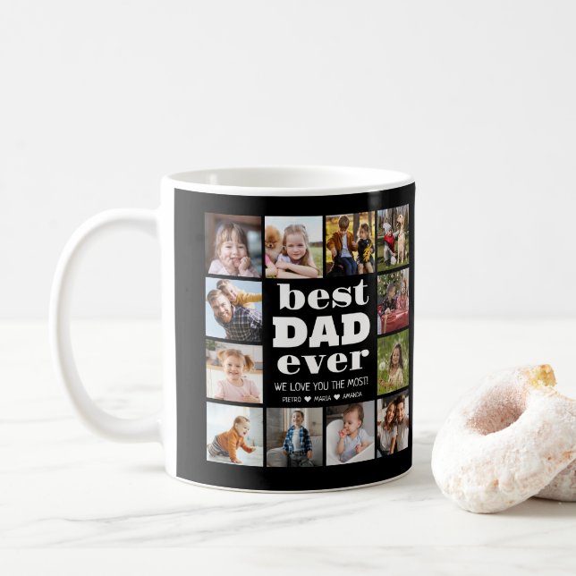 Mug Meilleur photo DAD Ever 12 Collage (Avec donut)