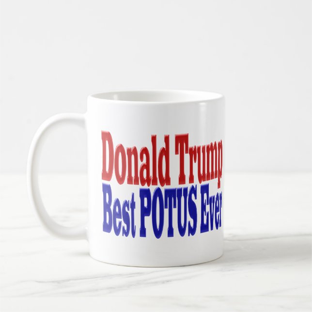 Mug Meilleur POTUS jamais Donald Trump rouge bleu (Gauche)
