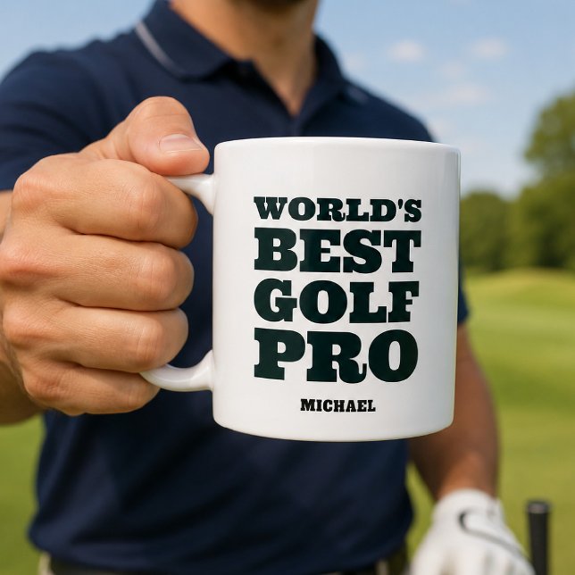Mug Meilleur Pro de Golf au Monde Nom Personnalisé (Créateur téléchargé)